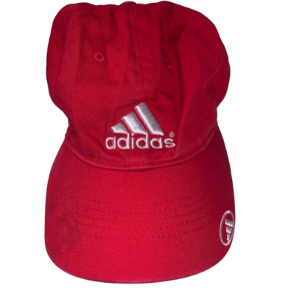 Adidas red embroidered logo youth size baseball hat womens
